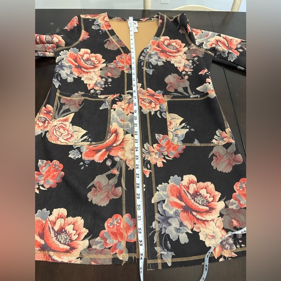 Rain & Rose floral kimono open cardigan Sz L Gardencore Cottagecore EUC - Picture 8 of 9
